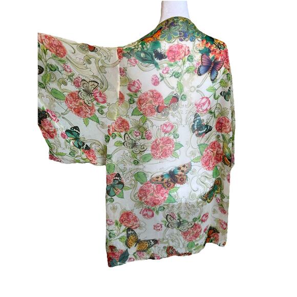 Johnny Was Bikini SwimSuit M Floral Butterflies Ruffles Boho Gypsy Resort Aloha - Picture 9 of 13